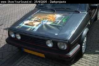 showyoursound.nl - 1e ICE project - Darkprojectx - eigen1.jpg - Mijn 16 klepper met custom airbrush op de motorkap
