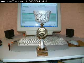 showyoursound.nl - GMC - GMC - beker.jpg - 22-08-2004  SQGames 2e plaats level-1 tot 500 wattBR