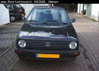 showyoursound.nl - VW Golf2 Cerwin Vega install - Hamers - SyS_2005_8_6_20_2_0.jpg - De voorkant er zijn nog plannen voor een nieuwe voor-en achter bumpers