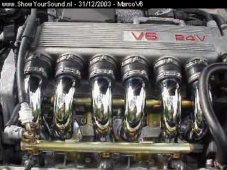 showyoursound.nl - Alfa 156 met  een 6-cylinder en SQ-install - MarcoV6 - 090237.jpg - De power onder de motorkap...brBReen geweldig V6 blok van Alfa RomeobrBR