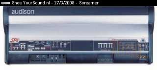 showyoursound.nl - First install - Screamer - SyS_2008_3_27_16_55_25.jpg - pDe Audison SRX3 (gebruikt voor het aansturen van de midrange speakers en tweeters en de sub van CW)/p