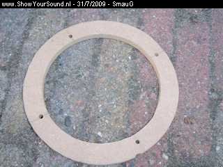 showyoursound.nl - Kenwood XXV SQ Install - SmauG - SyS_2009_7_31_20_19_10.jpg - pOm mooi in het deurpaneel te&nbsppassen heb ik nog een kleine ring moeten maken van 9mm dik/p