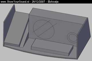 showyoursound.nl - Peugeot 205 1.4 Audio System Install - elshoutje - SyS_2007_12_26_19_57_49.jpg - pTadaa, bak 3d getekend. Zie hier, de subwoofer, de linker blok is de 4 kanaals versterker voor de compo voor, en back fill, en de andere blok voor de subwoofer, is de versterker voor de sub./p