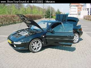 showyoursound.nl - Nog geen omschrijving !! - menace - mvc-365f.jpg - this is my car its a mr2 sw20BRyou can see the amp in the front trunk