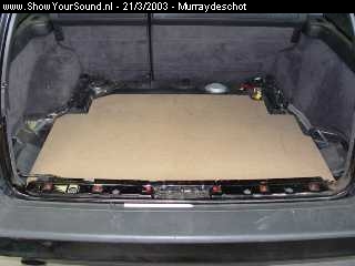 showyoursound.nl - ULTIMATE STEALTH  - The Legacy Lives On. By TEAM BOYDS. - murraydeschot - dsc01011-1.jpg - The base MDF panel is cut to fit the boot shape, before going back to our old friend ...