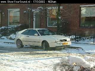 showyoursound.nl - waarschijnlijk de eerste corrado op deze site - nl2han - corrado_in_sneeuw.jpg - Daar is ie dan, mijn alpine white g60 van 91